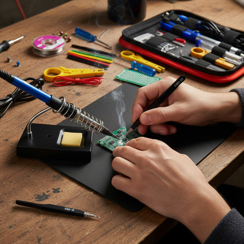 Kit Soldador Lapiz Rollo De Estaño Cautin Reparacion Estuche