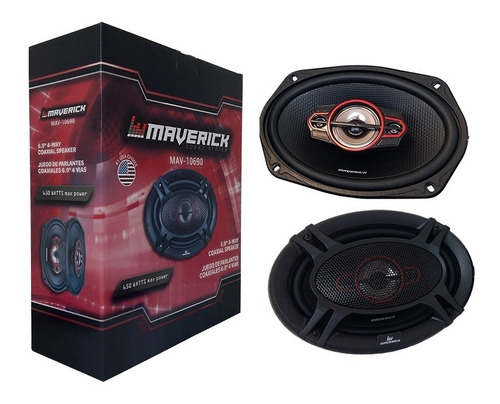 Juego De Parlantes Maverick Coaxiales 6x9 Pulgadas 4v 650w