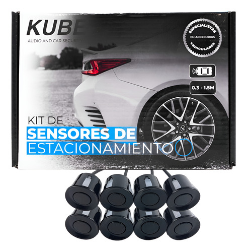 Kit De Sensor De Estacionamiento 8 Sensores Color Negro