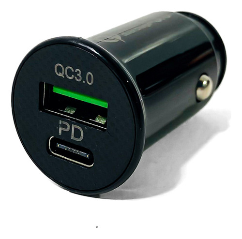 Cargador Auto Usb Tipo C Dos Puertos Carga Celular