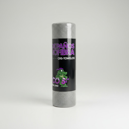 Paño De Microfibra Rollo Multiuso 30x30 20 Paños Absorbente Gris