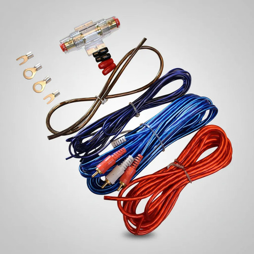Kit De Cables 10 Gauges Rca Amplificadores Potencias 800w