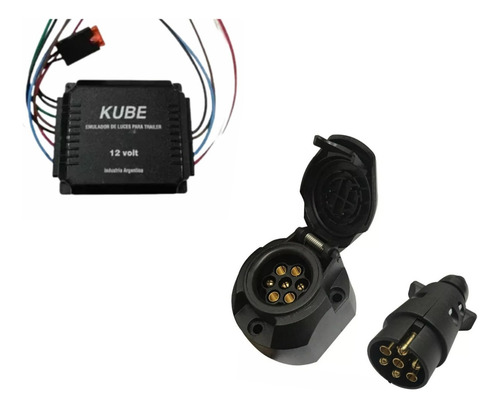Emulador De Luces Trailer 5 Vias + Ficha Pvc Hembra Macho 