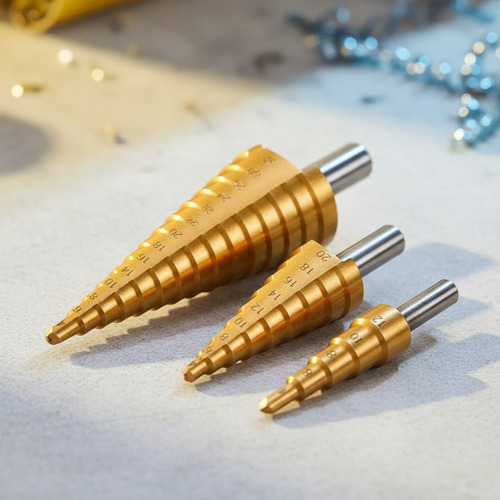 Kit Set X3 Mecha Broca Escalonada 4-12 4-20 4-32 Mm Titanio