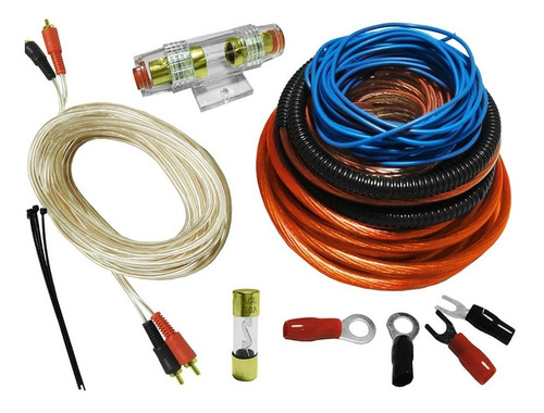 Kit De Cables 8 Gauges Para Potencias De 1500w Boss Taramps