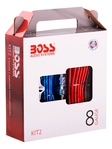 Boss Audio Systems Kit2 Kit De Instalación De Amplificador De Calibre 8 Para Auto Subwoofers Y Altavoces