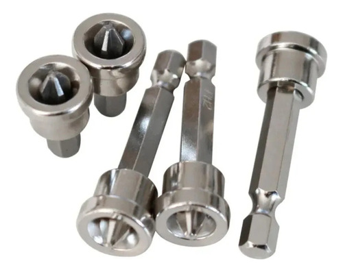 Set 5 Punta Destornillador Posicionamiento Magnético Hex 1/4