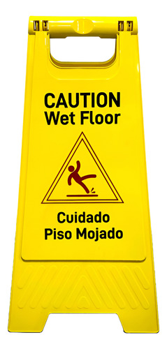 Cartel Señalizador Piso Mojado Tipo Carpa Wet Floor Amarillo