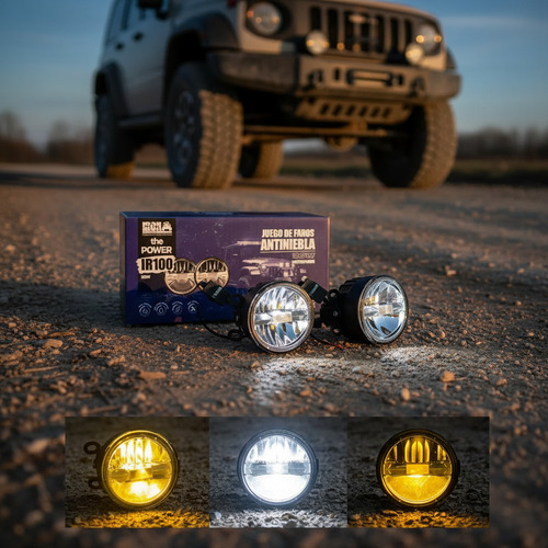 Kit Faros Led Antiniebla Iron Blanco Amarillo 3  12v/24v