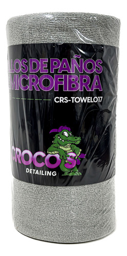 Rollo De 75 Paños De Microfibra Multiuso 30x30cm Crocos Color Gris
