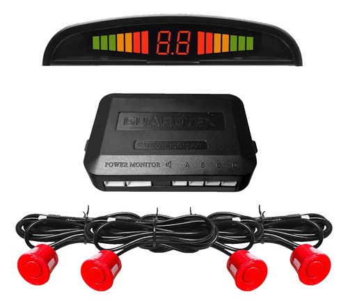 Sensor Estacionamiento Kit Con Sonido Y Display Digital Rojo