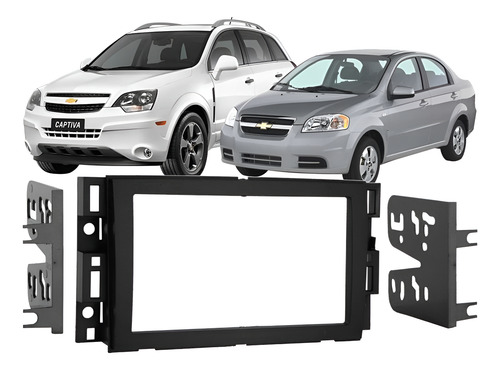 Marco Adaptador 2 Din Estéreo Chevrolet Captiva Aveo Negro